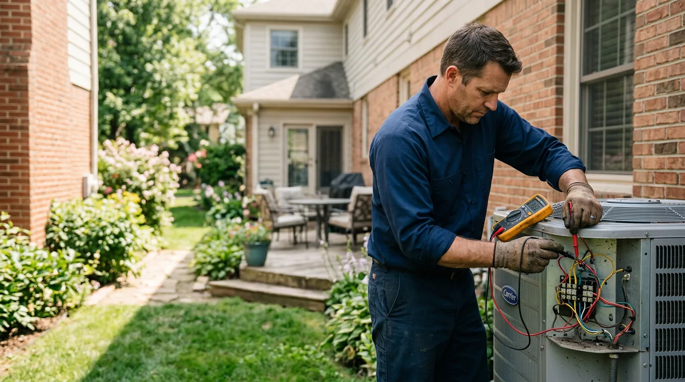HVAC technician working near Alden, KS